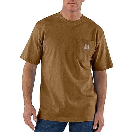 Carhartt Men's Loose Fit Heavyweight Short-Sleeve Pocket T-Shirt (Sizes XS-XL, Oiled Walnut Heather) $9.99 + Free Shipping w/ Prime or on $35+