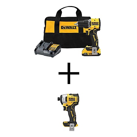 DEWALT ATOMIC 20V Lithium-Ion Cordless Compact 1/2" Drill/Driver & 1/4" Impact Driver w/ 2Ah Battery, Charger & Bag $169 + Free Shipping