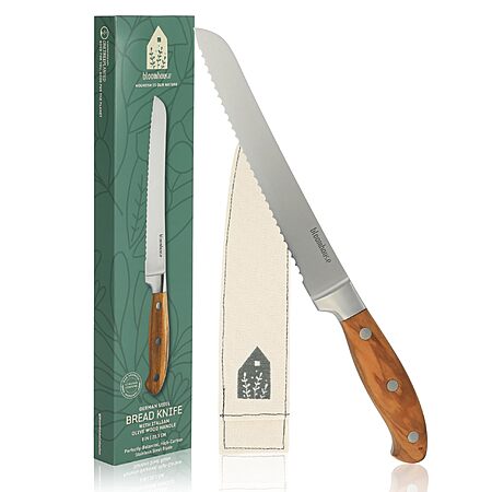 8" Bloomhouse Full Tang German Stainless Bread Knife w/ Olive Wood Handle  $25.19 + Free Shipping w/ Prime or on $35+