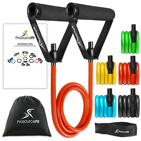 5-Pack 48" ProsourceFit Tube Resistance Bands Set w/ Attached Handles (Various) $16.50 