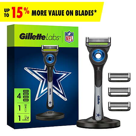 Gillette Labs Men's NFL Special Edition Dallas Cowboys Shaving Razor w ...