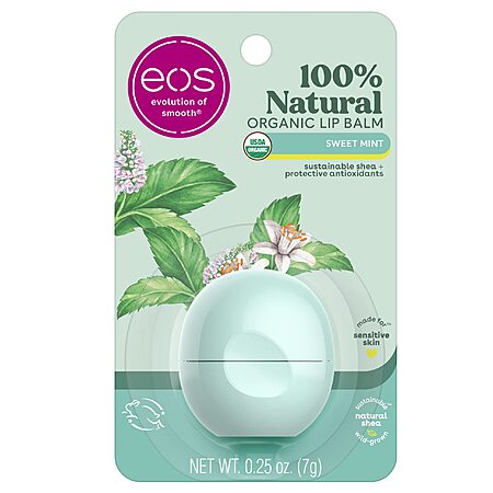 .25-Oz eos 100% Natural & Organic Lip Balm (Sweet Mint) $2.09 w/ S&S + Free Shipping w/ Prime or on $35+