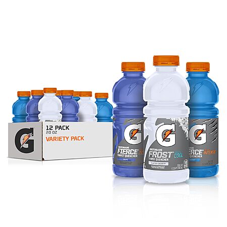 12-pk 20-oz Gatorade Original Thirst Quencher Fierce Variety Pack