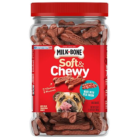 Select Accounts: 25-Oz Milk-Bone Soft & Chewy Dog Treats Made w/ Real Bacon