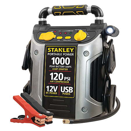 Stanley J5C09 1000 Peak Amp Jump Starter w/ 120 PSI Air Compressor $55.00 + Free Shipping