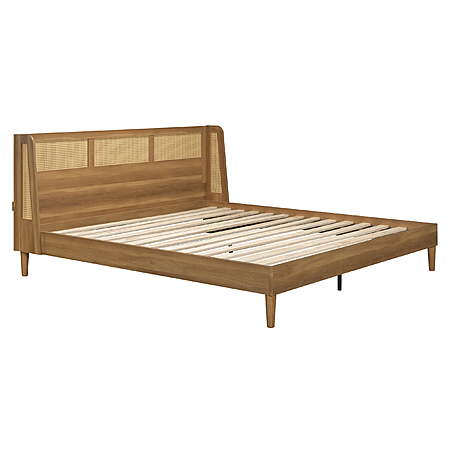 Better Homes & Gardens Springwood Caning Platform Bed w/ Headboard (King, Light Honey) $158.00 + Free Shipping