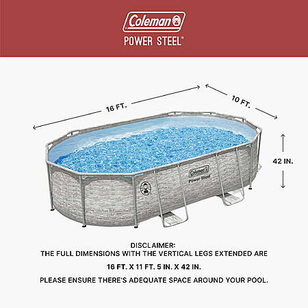 Coleman Power Steel 16' x 10' x 42" Oval Above Ground Pool Set $349.00 + Free Shipping