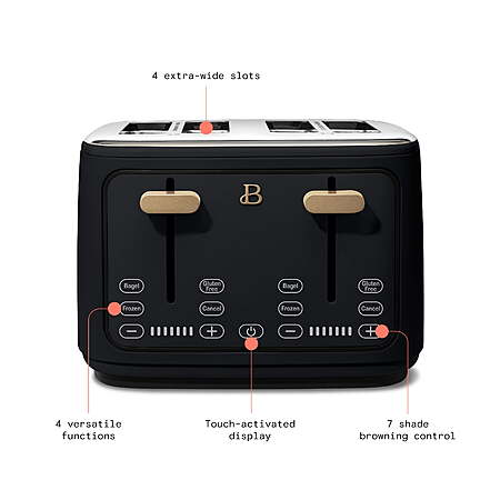 Beautiful 4-Slice Toaster w/ Touch-Activated Display (Black Sesame) $49.00 + Free Shipping