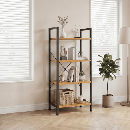 EDX 4-Tier Wood Bookshelf $19.92 + Free Shipping w/ Walmart+ or on $35+