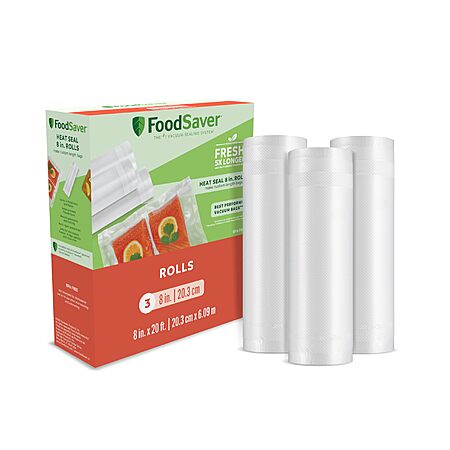 3-Pack 8" x 20' FoodSaver Custom Fit Vacuum Sealer Bags $18.04 w/ S&S + Free Shipping w/ Prime or on $35+