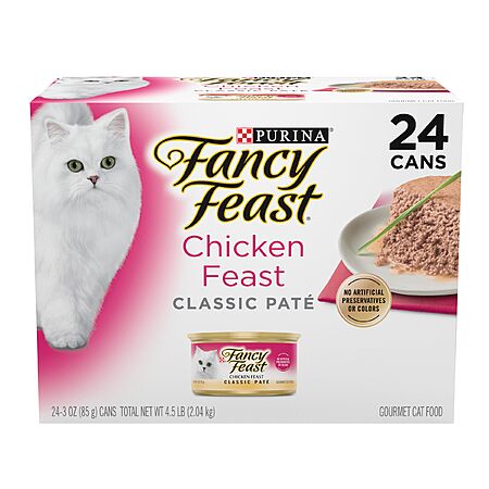 24-Pack 3-oz Fancy Feast Chicken Feast Classic Pate Grain-Free Wet Cat Food $13.72 (57c Ea) w/ S&S + Free Shipping w/ Prime or on $35+