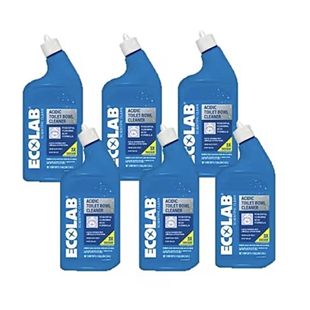 6-Pk 32-Oz ECOLAB Acidic Toilet Bowl Cleaner & Limescale Remover $12 + Free S&H