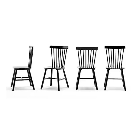 Set of 4 Windsor Classic Solid Wood Spindle Back Dining Chairs (Black) $120.24 ($30.06 Ea) + Free Shipping