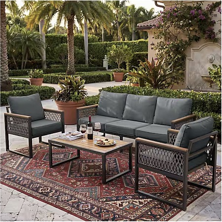 4-Piece 5-Seater Outdoor Patio Sofa w/ Coffee Table (Gray) $523.10 + Free Shipping