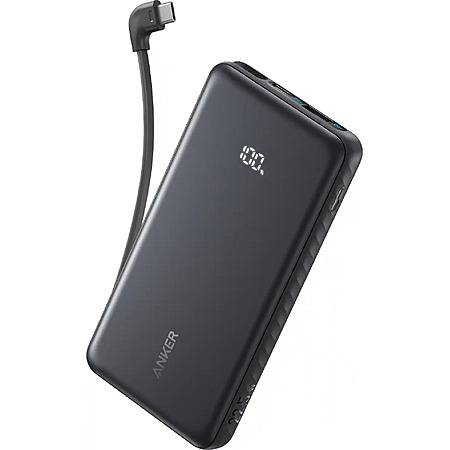 Anker 10,000mAh 22.5W Power Bank w/ Built-In USB-C Cable (Black) $25.99 + Free Store Pickup at Best Buy