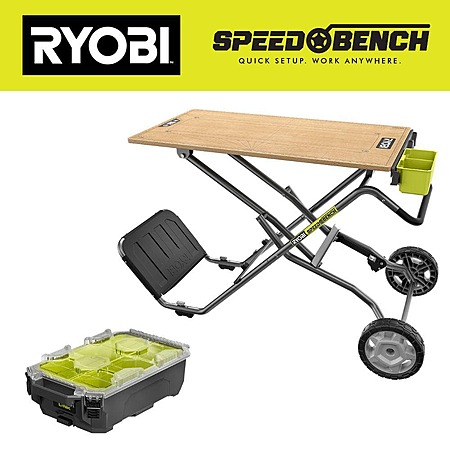 23 x 20" Ryobi SPEED BENCH Mobile Workstation w/ LINK 6-Slot Small Parts Organizer $179 & More + Free S&H