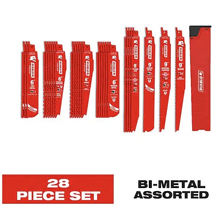 28-Piece Diablo Bi-Metal Reciprocating Saw Blade Set