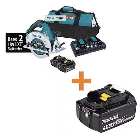 Makita 7-1/4" 18V X2 LXT 36V Brushless Cordless Circular Saw Kit w/ (3) 5.0Ah Li-iON Batteries
