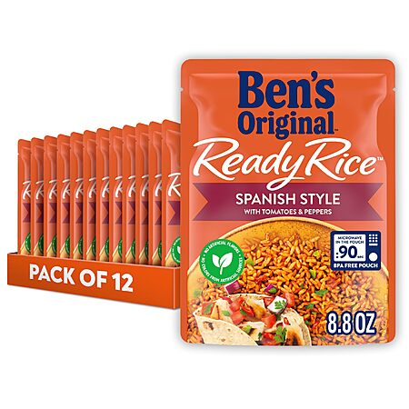 BEN'S ORIGINAL Ready Rice Spanish Style Flavored Rice, Easy Dinner Side ...