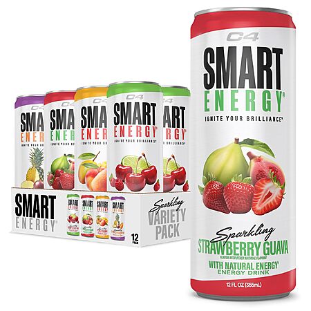 Cellucor C4 Smart Energy Drinks Variety Pack, Sugar Free Performance Fuel & Nootropic Brain Booster, 4 Flavor Tropical Oasis Variety 12 Pack~$15.18 With S&S @ Amazon