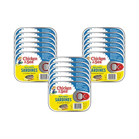 Chicken of the Sea Sardines in Lemon Sauce, 3.75 oz. Cans (Pack of 18), Wild Caught Canned Sardines~$18.02 With S&S @ Amazon