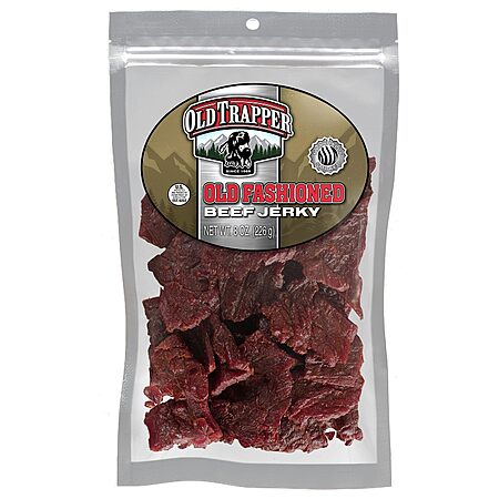 Old Trapper Beef Jerky, Old-Fashioned 8 Ounce Bag, 11 Grams of Protein, Zero Grams of Fat, and 70 Calories per Serving (Pack of One)~$9.25 With S&S @ Amazon