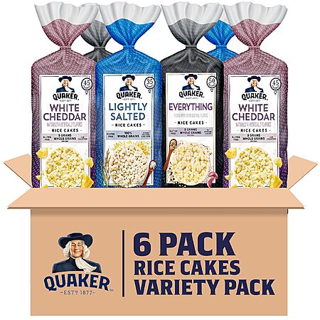 Quaker Large Rice Cakes, 3 Flavor Topper Variety Pack, Pack of 6~$13.29 ...