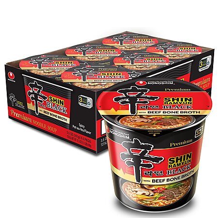 Nongshim Shin Black Noodle Soup, Spicy, 3.5 Ounce (Pack of 6)~$11.86 With S&S @ Amazon (2 replies)