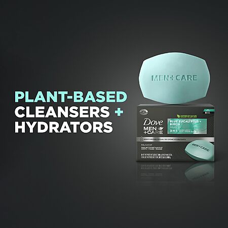 DOVE MEN + CARE Bar 3 in 1 Cleanser for Body, Face, and Shaving Blue Eucalyptus 8 Bars More Moisturizing Than Bar Soap 3.75 oz~$9.67 After Coupon & S&S @ Amazon