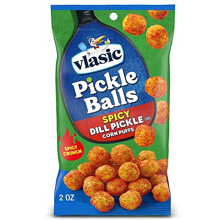 Vlasic Pickle Balls Spicy Dill Pickle Flavored Corn Puffs, 2 oz Bags (Pack of 12)~$14.31 With S&S @ Amazon
