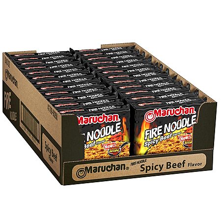 Select Accts: 22-Pk 3-oz Maruchan Ramen Fire Noodle Soup (Spicy Beef) $9.45 w/ S&S