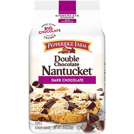 Pepperidge Farm Nantucket Double Dark Chocolate Chunk Cookies, 7.75 Oz Bag~$3.39 After Coupon & S&S @ Amazon