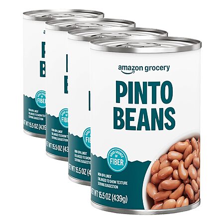 Amazon Fresh, Canned Pinto Beans, 15.5 Oz (Pack of 4)~$3 With S&S @ Amazon