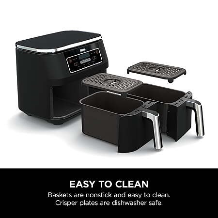 Ninja Foodi Air Fryer 8-Qt, DualZone FlexBasket, 4-in-1, Smart Finish, Cook 2 Foods 2 Ways, DZ100 Black~$109 @ Walmart~Free Shipping!