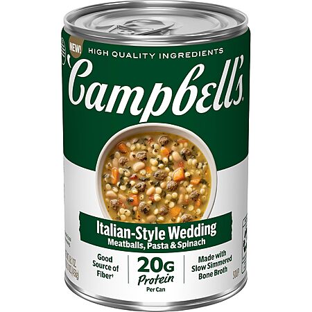 Campbell's Protein Italian Style Wedding Soup & More, 16.1 Oz~$2.27 With S&S @ Amazon