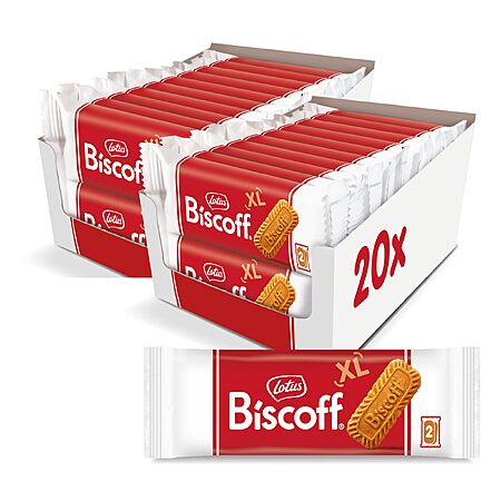 Lotus Biscoff Cookies, Caramelized Biscuit Cookie Snack, Dispenser Box (40 sleeves of 2 extra large cookies) Vegan, 0.9 Ounce, 20 Count (Pack of 2)~$9.49 @ Amazon