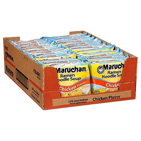 Maruchan Ramen Noodle Soup, Less Sodium Chicken Flavor – Japanese-Style ...