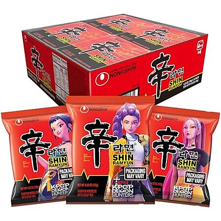 Nongshim Shin Ramyun Noodles, Spicy Korean Signature Instant Ramyun, Rich Beef Flavored Broth, Microwaveable 4.23 oz (Pack of 16)~$10.61 With S&S @ Amazon