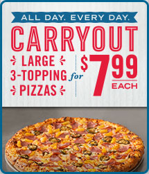 Domino's Large 3-Topping Pizza for $7.99 (Carryout only)