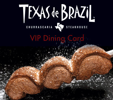 Texas de Brazil VIP Cards: 12x 50% Off Dinners for $62.99 + shipping