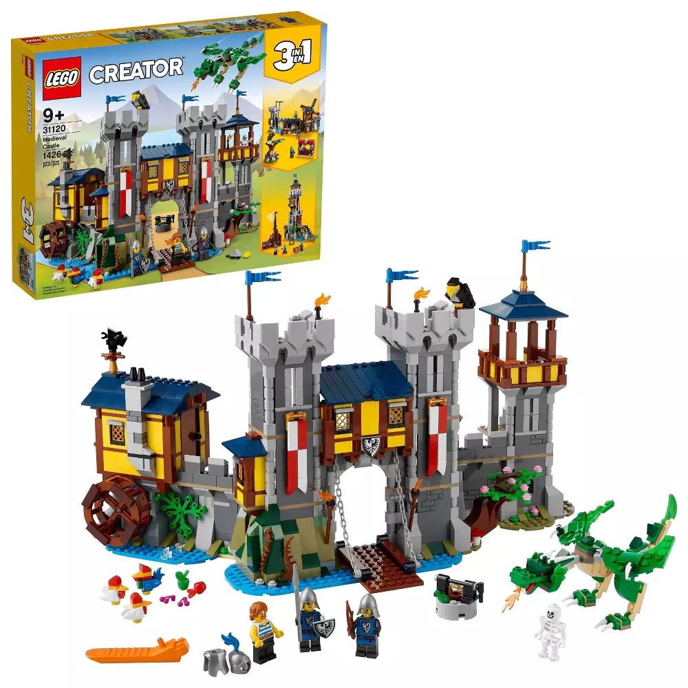 LEGO Creator 3 in 1 Medieval Castle Dragon Toy Set 31120 63.99