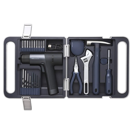 Hoto Tool Set with 12V Brushless Drill, Hammer, Wrench, Pliers and more ...