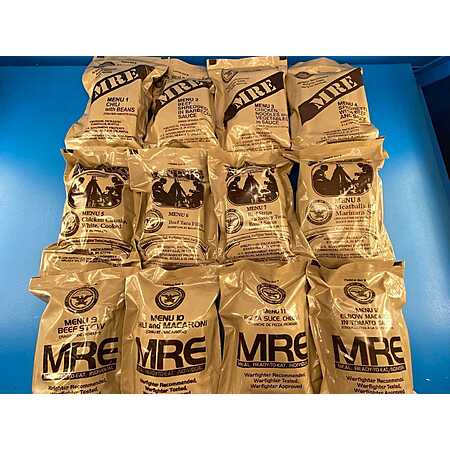 12-Pack MRE Case U.S. Military Genuine Ready to Eat Meals (Menu A or B) $36.95 + Free Shipping