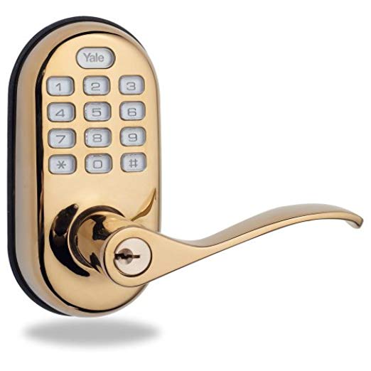 Yale Real Living Keyless Push Button Lever Lock in Polished Brass (Standalone) (YRL210-NR-605) $167.95