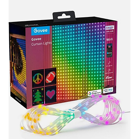 Govee RGBIC Smart Curtain Lights (4.9' x 6.6', 520 Light Beads) $47.80 + Free Shipping