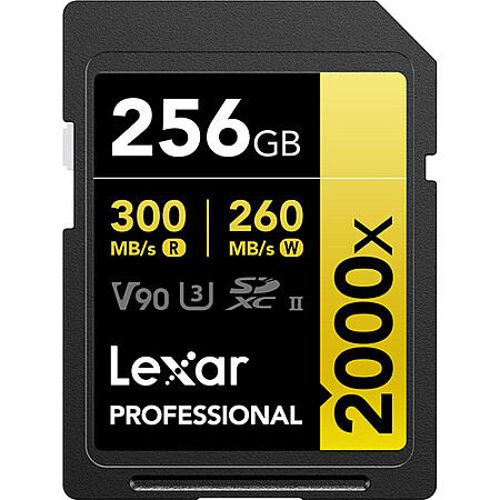 256GB Lexar Professional 2000x UHS-II SDXC Memory Card