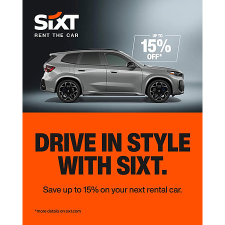 Sixt Rent The Car Global Special Up To 15% Off Luxury/Premium Vehicle ...