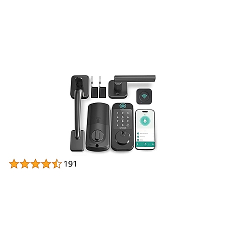 Keyless Entry Door Lock Deadbolt with Handle Set - SMONET Fingerprint ...