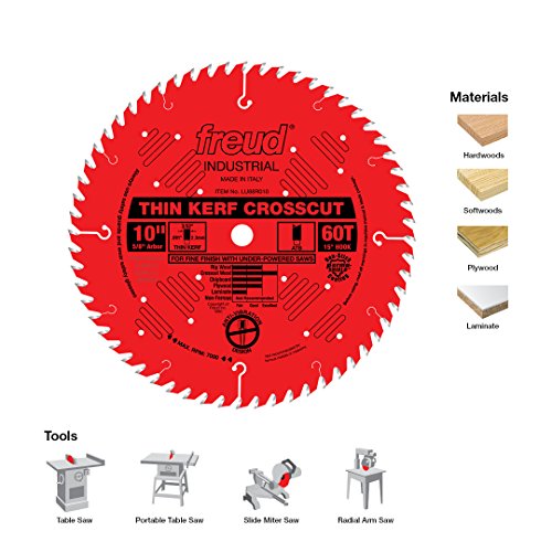 Freud 10" x 60T Thin Kerf Fine Finish Crosscut Blade $43 @ Amazon