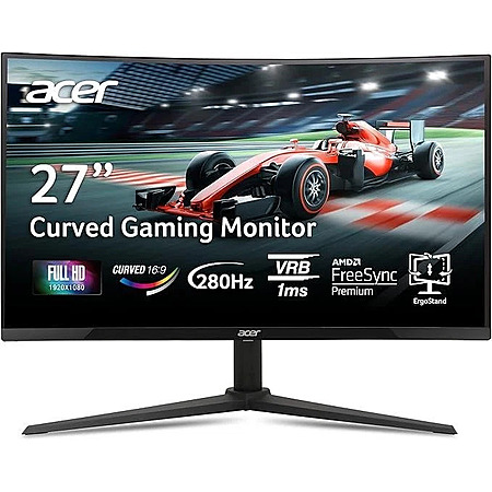 Acer Nitro XZ0 27" FHD Curved Gaming Monitor 1920x1080 1ms 280Hz (Certified Refurbished with 2 yr warranty) for $99.99